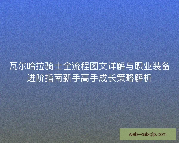 瓦尔哈拉骑士全流程图文详解与职业装备进阶指南新手高手成长策略解析